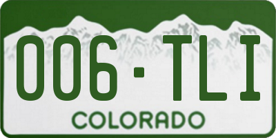 CO license plate 006TLI