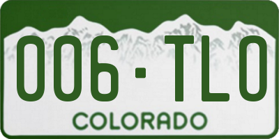 CO license plate 006TLO
