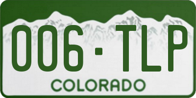 CO license plate 006TLP