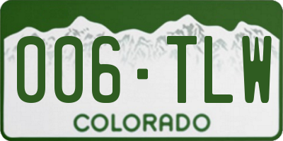 CO license plate 006TLW