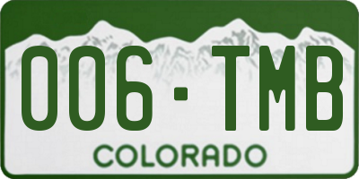 CO license plate 006TMB