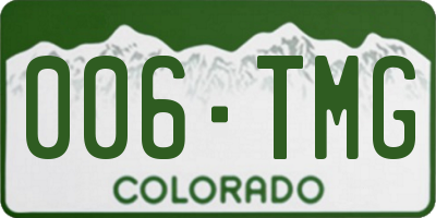 CO license plate 006TMG