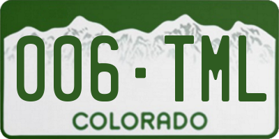 CO license plate 006TML