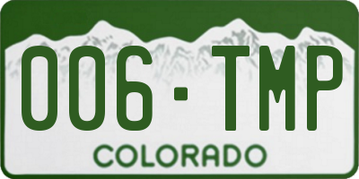 CO license plate 006TMP