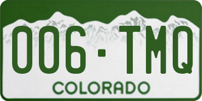 CO license plate 006TMQ