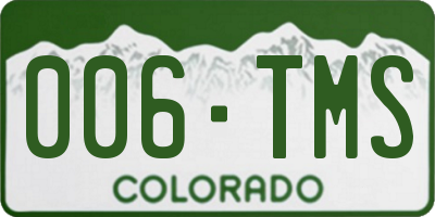 CO license plate 006TMS