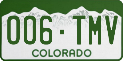 CO license plate 006TMV