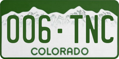 CO license plate 006TNC