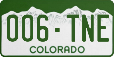 CO license plate 006TNE