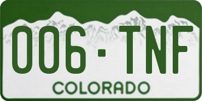 CO license plate 006TNF