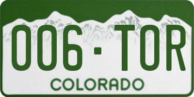 CO license plate 006TOR