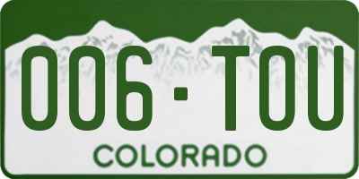 CO license plate 006TOU