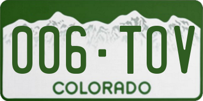 CO license plate 006TOV