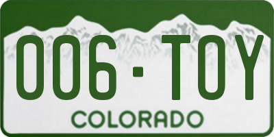 CO license plate 006TOY