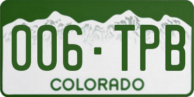 CO license plate 006TPB