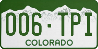 CO license plate 006TPI