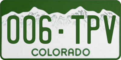 CO license plate 006TPV