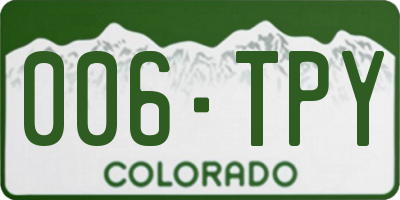 CO license plate 006TPY