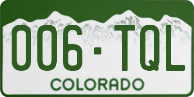 CO license plate 006TQL