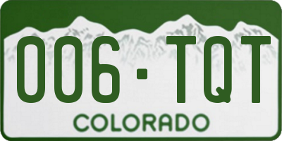 CO license plate 006TQT