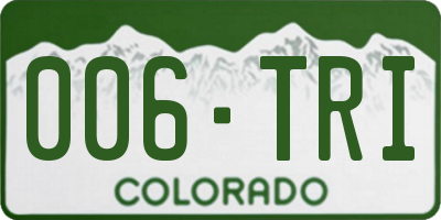 CO license plate 006TRI