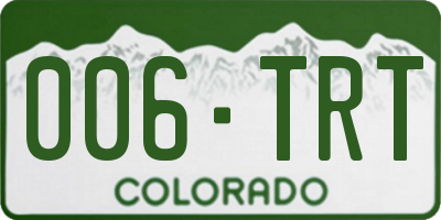 CO license plate 006TRT