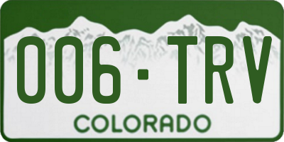 CO license plate 006TRV