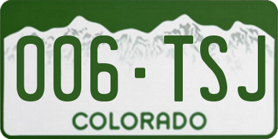 CO license plate 006TSJ