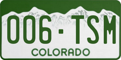 CO license plate 006TSM