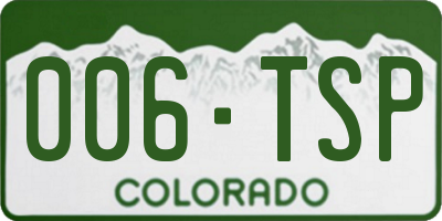 CO license plate 006TSP