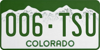 CO license plate 006TSU