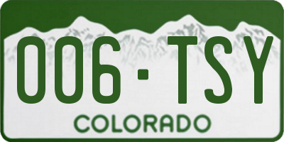 CO license plate 006TSY