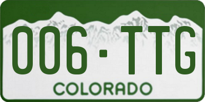 CO license plate 006TTG