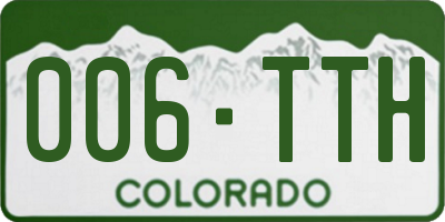 CO license plate 006TTH