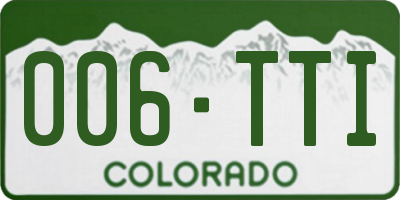 CO license plate 006TTI