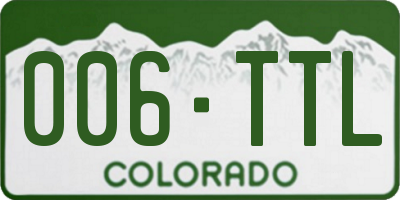 CO license plate 006TTL