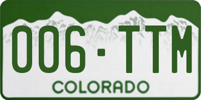 CO license plate 006TTM