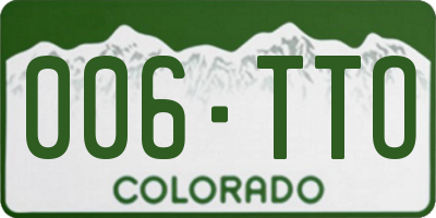 CO license plate 006TTO