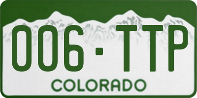 CO license plate 006TTP