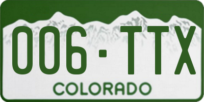 CO license plate 006TTX