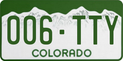 CO license plate 006TTY