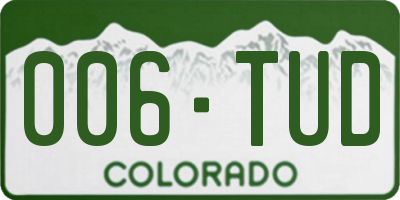 CO license plate 006TUD