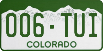 CO license plate 006TUI