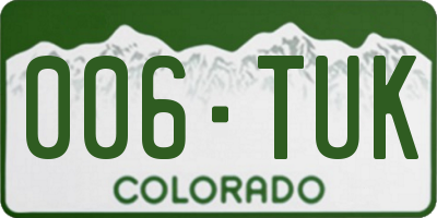 CO license plate 006TUK