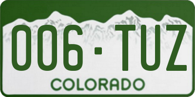 CO license plate 006TUZ