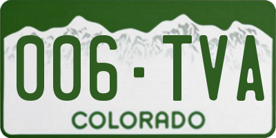 CO license plate 006TVA