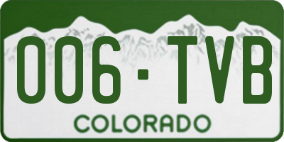 CO license plate 006TVB