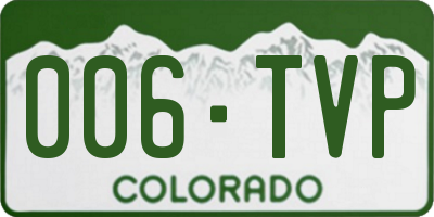 CO license plate 006TVP