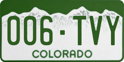 CO license plate 006TVY