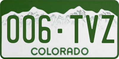 CO license plate 006TVZ